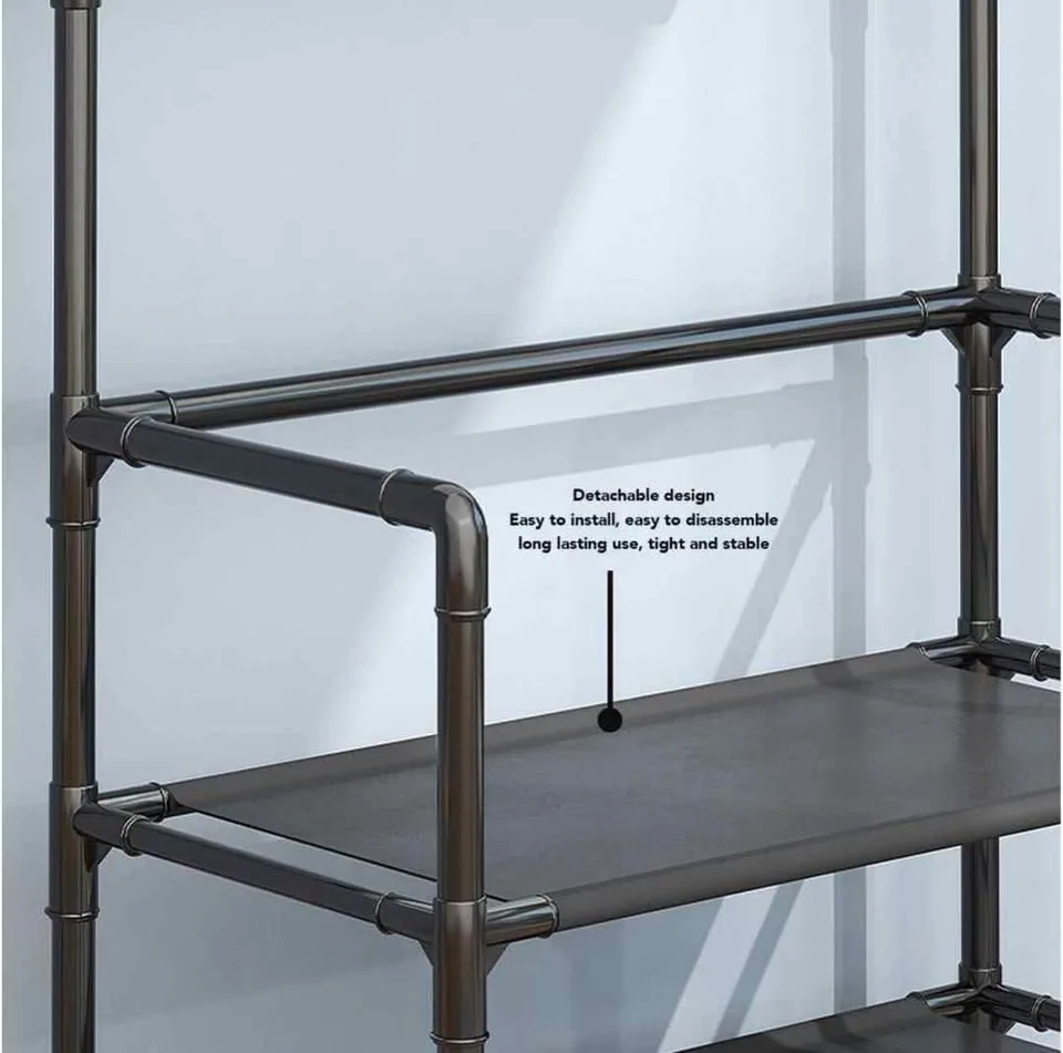 Black 5-Tier Coat & Shoe Rack | Entryway Organizer image indicator(4)