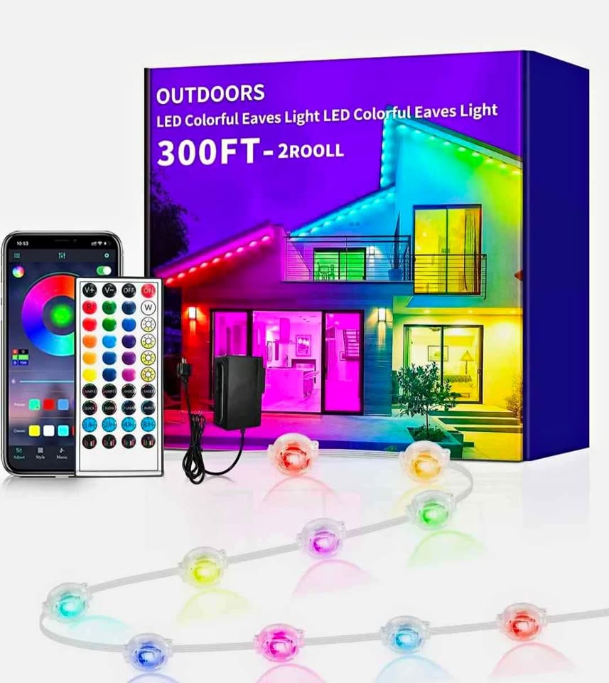 300Ft Permanent Outdoor RGB Eaves Lights