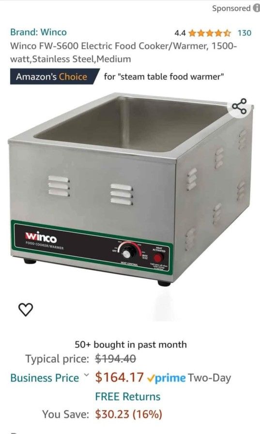 Winco Food Warmer