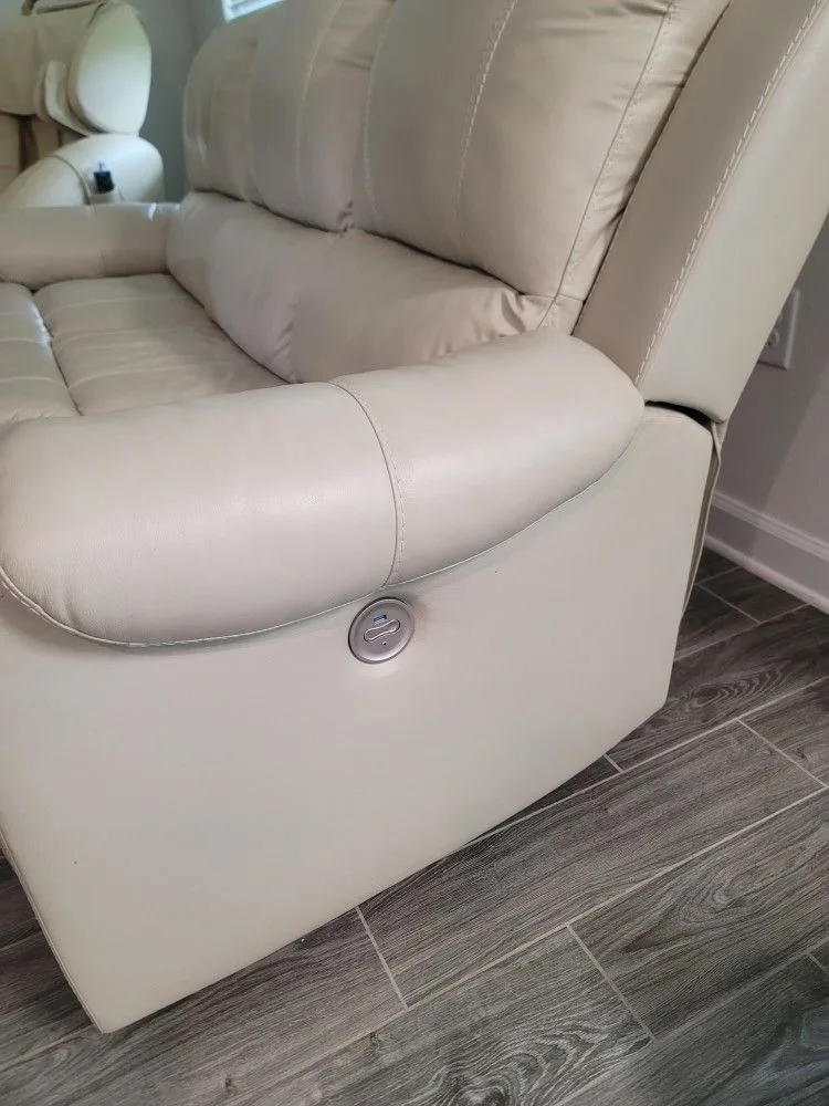 Ashley Furniture Beige Sofa Love Seat Electric Relciner image indicator(3)