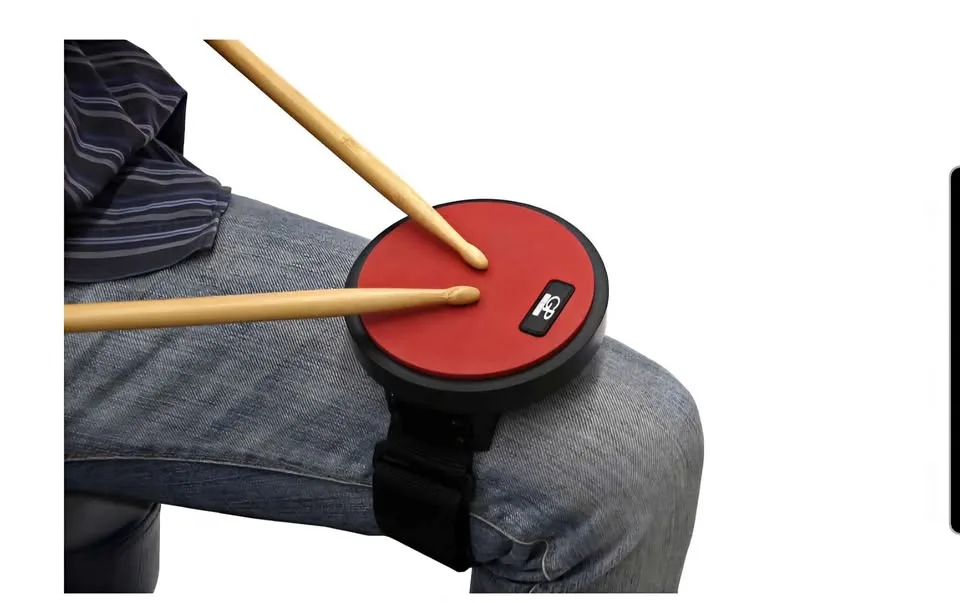 6-Inch Granite Percussion Rubberized Practice Pad w/Knee Strap
