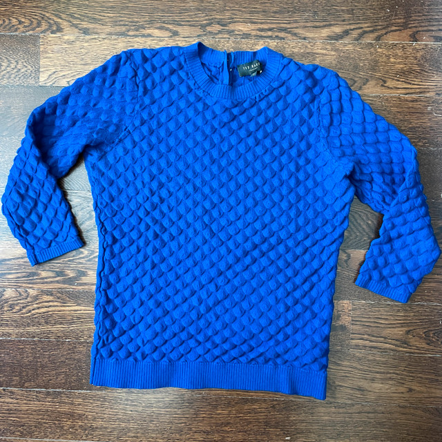 Ted Baker Yayoi Royal Blue Cotton/Cashmere Knit -Size 2/4