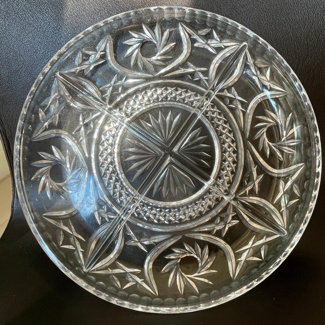 Round Crystal Platter with 4 sections-German Lausitzer Crystal - photo 4