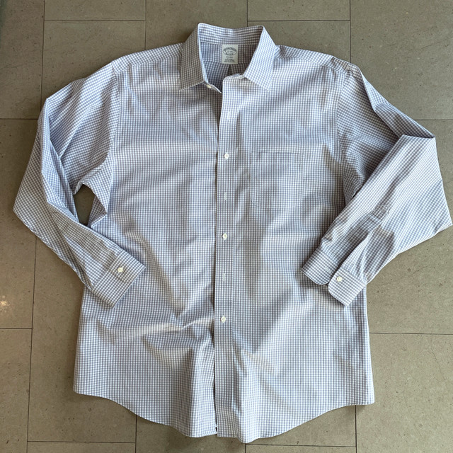 Brooks Brothers Regent Cotton White/Purple Shirt-Sz. 17-24 XL