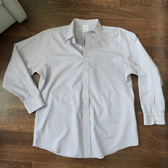 Brooks Brothers Regent Cotton White/Purple Shirt-Sz. 17-24 XL - photo 2