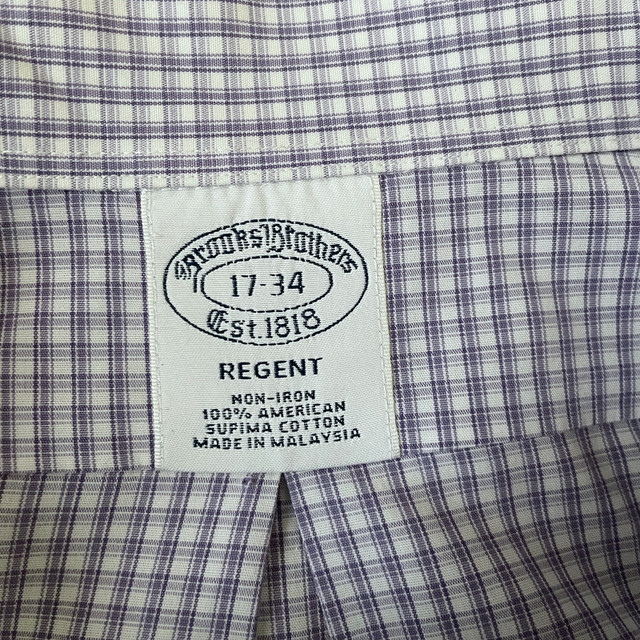 Brooks Brothers Regent Cotton White/Purple Shirt-Sz. 17-24 XL - photo 3