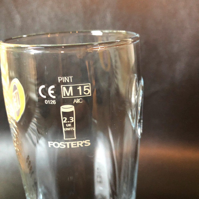 Foster's Beer Pint Glass - photo 3