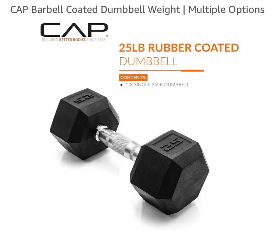 CAP Barbell Coated Dumbbell Weight -25lb image indicator(2)