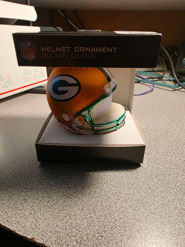 Bronners Green Bay Packers Christmas Helmet Ornament