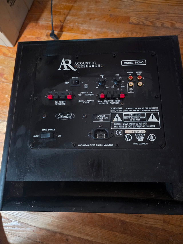 Acoustic Research S10HO 10" Subwoofer Tested working - photo 2
