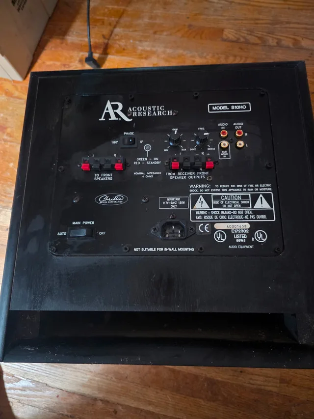 Acoustic Research S10HO 10" Subwoofer Tested working image indicator(2)