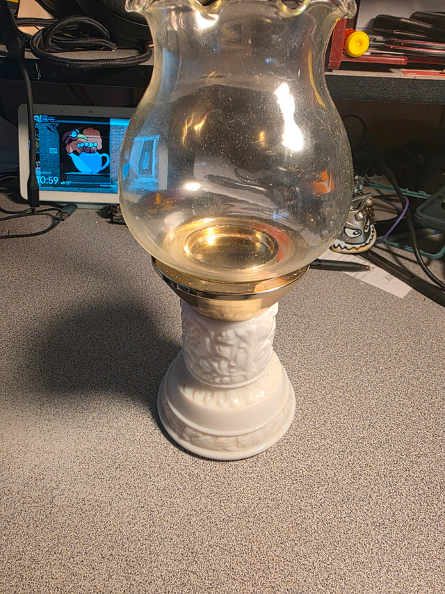 Avon Hurricane Lamp To a wild Rose Cologne NEWStill full