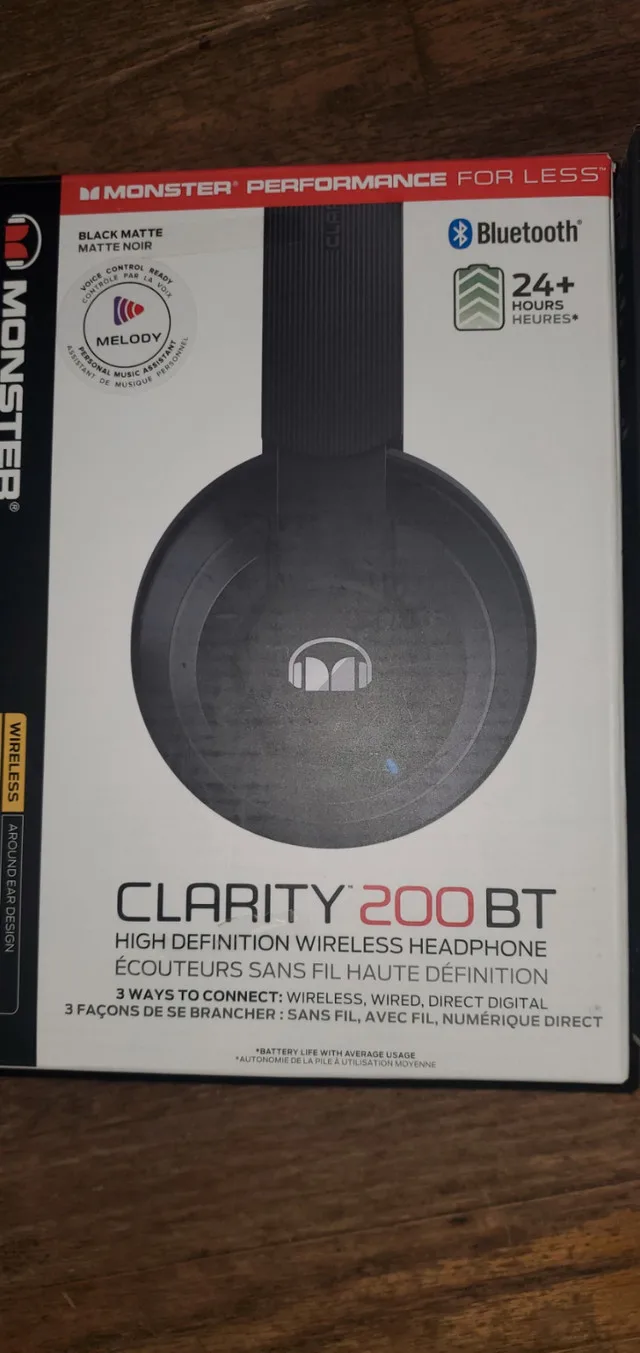 2 X Monster Clarity 200BT Headphones NEW image indicator(2)