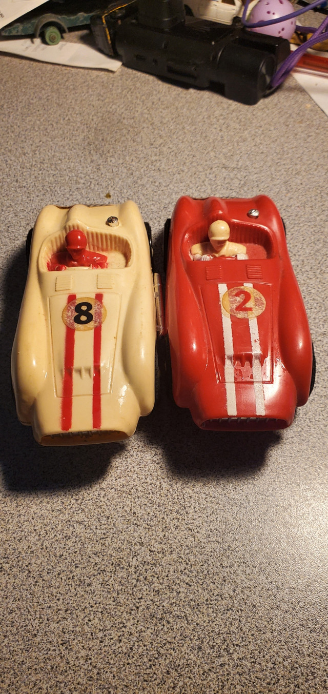Pair of Vintage 1960s Eldon Ferrari Slot Car