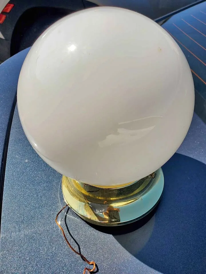 White glass globe light fixture