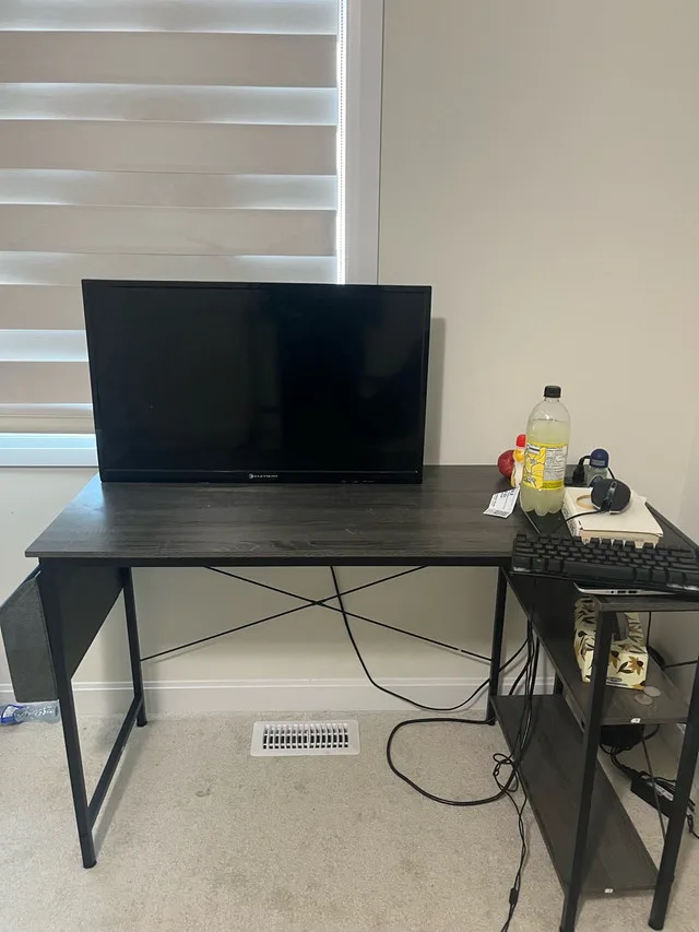 L shaped desk with built in power outlet (negotiable) thumbnail