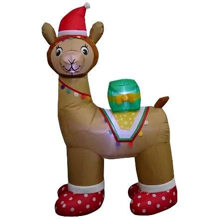 Lighted 5ft Inflatable Alpaca Christmas Decoration