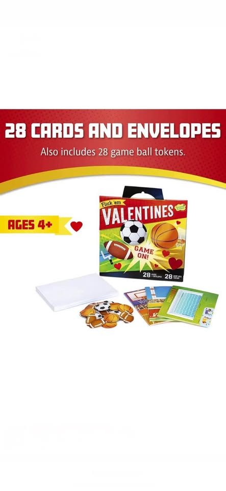 Peaceable Kingdom Valentine Card Flick 'em Sports Games - photo 2