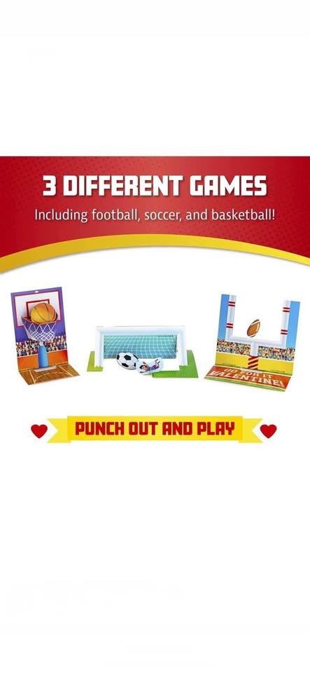 Peaceable Kingdom Valentine Card Flick 'em Sports Games - photo 3