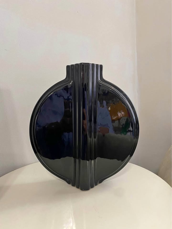 Vintage deco style black vase