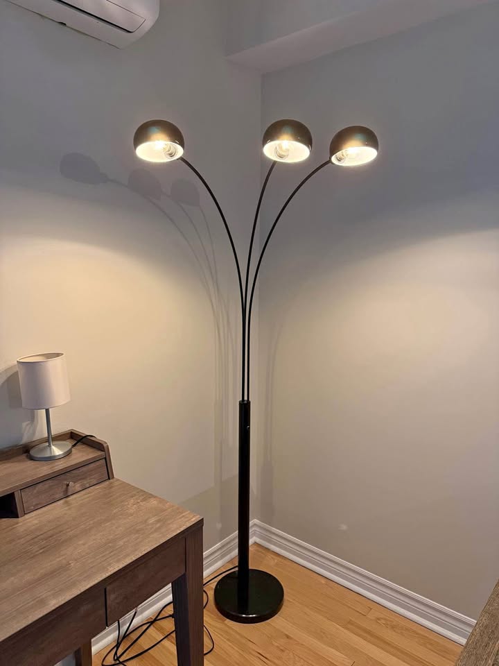 Black standing lamp