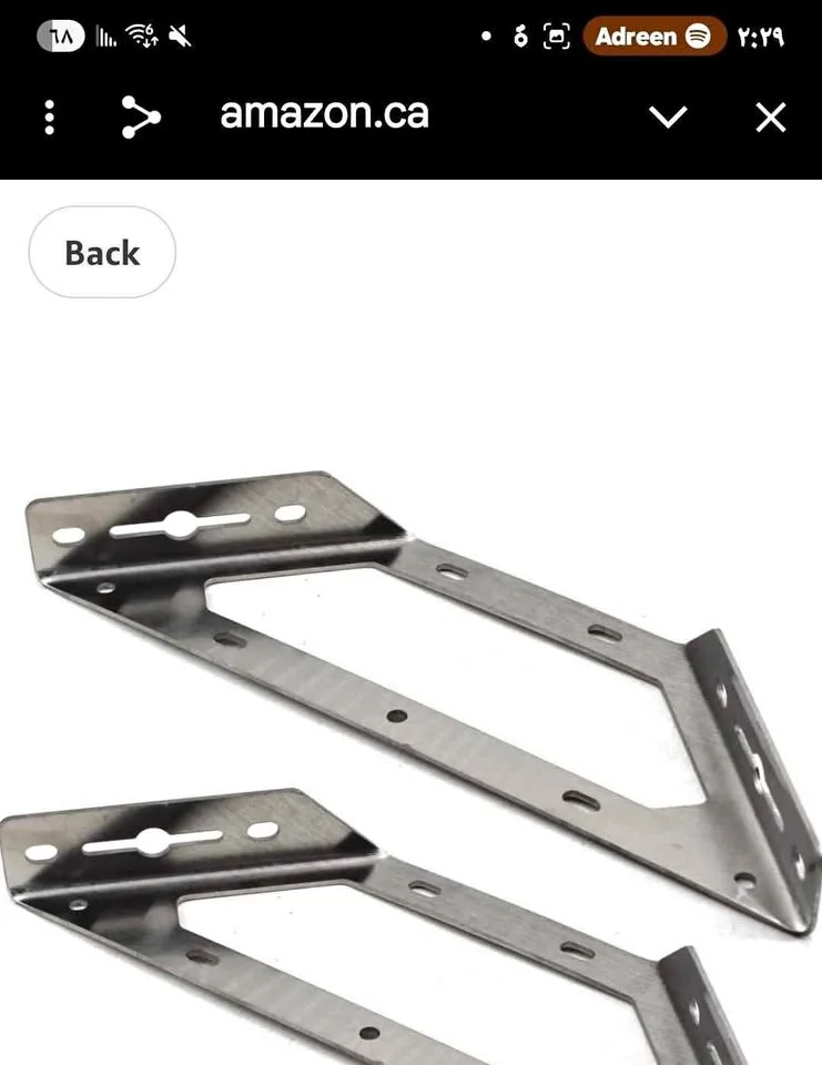 Wall Mount Shelf Bracket Stainless Steel Corner Brace (2) thumbnail