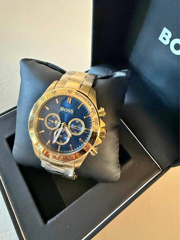 Hugo Boss HB1513340 - Men’s Gold Chronograph Watch (Brand New)