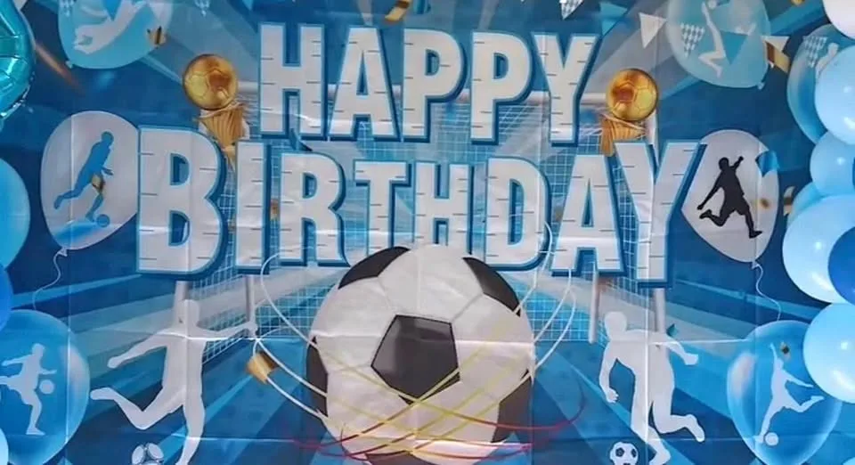 HAPPY BIRTHDAY SOCCER BACKDROP