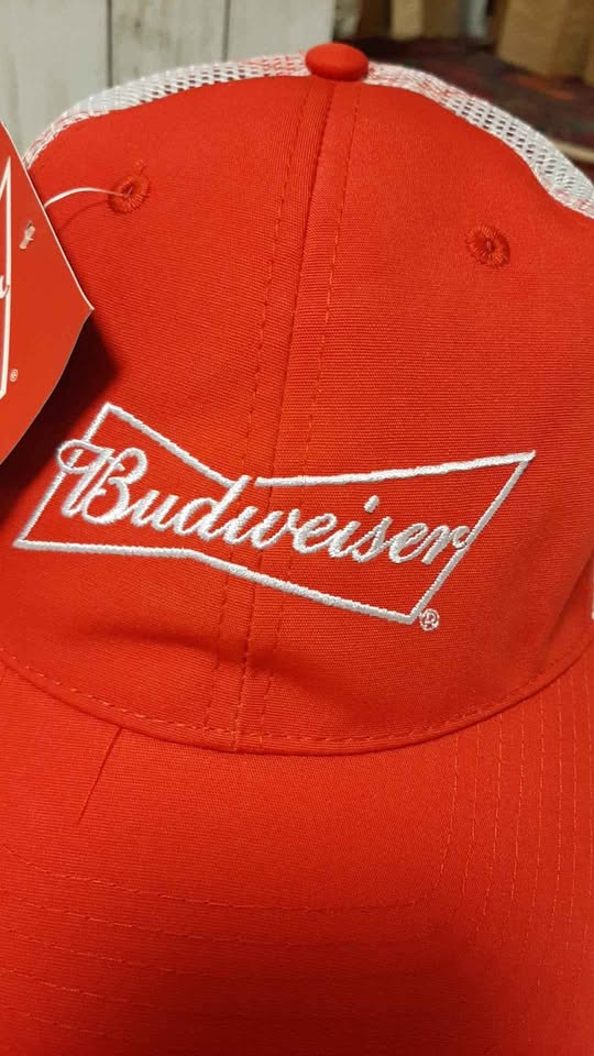 Budweiser Mesh Trucker Hat Adjustable Cap Red White Beer - photo 2