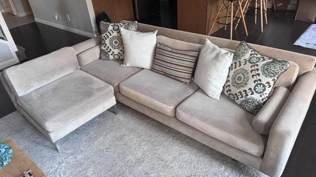 Beige Sofa with Chaise
