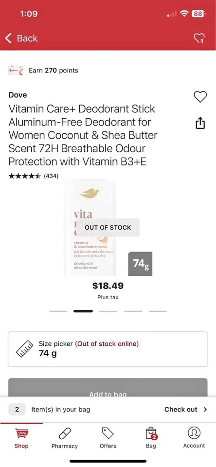 Dove deodorant for women vitamin care