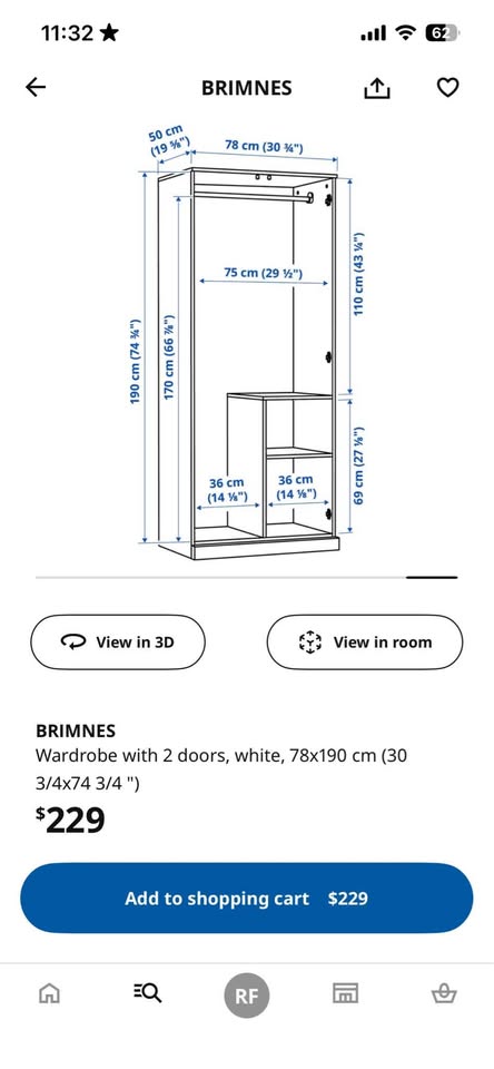 IKEA brimnes wardrobe - photo 4