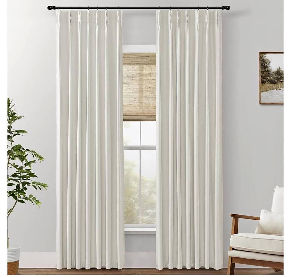 Natural Linen Blackout Curtain 40W” x 102L”