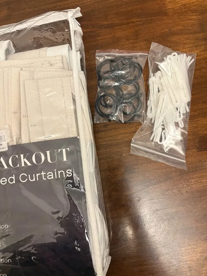 Natural Linen Blackout Curtain 40W” x 102L” image indicator(2)