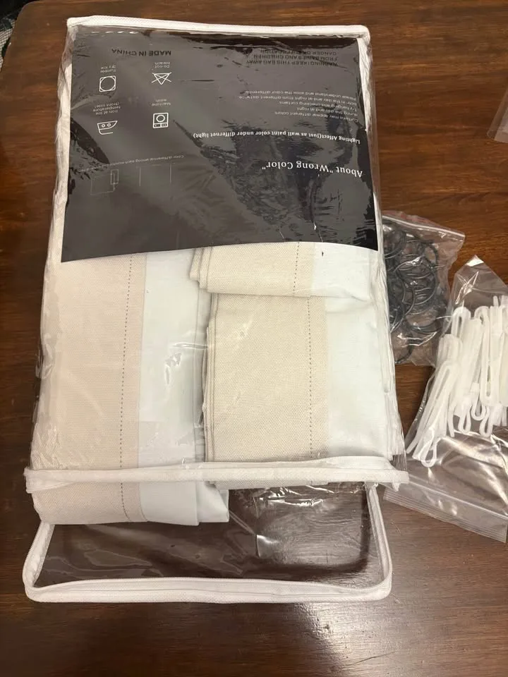 Natural Linen Blackout Curtain 40W” x 102L” image indicator(3)