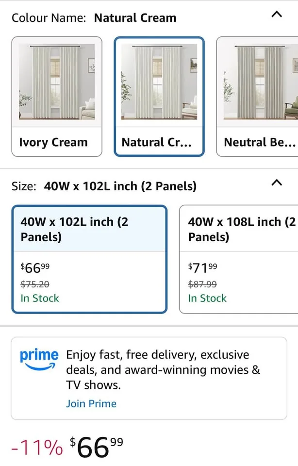 Natural Linen Blackout Curtain 40W” x 102L” image indicator(6)