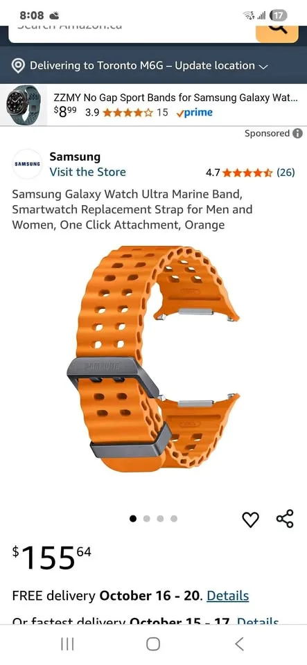 Samsung ultra watch band - authentic