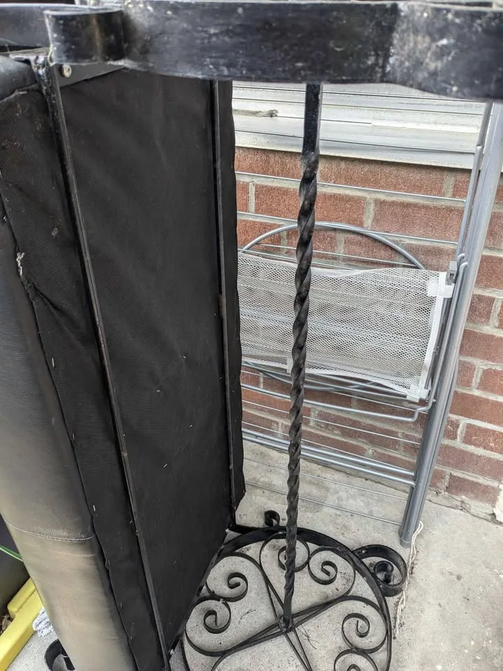 Iron bench with black material cushion🥕 image indicator(3)