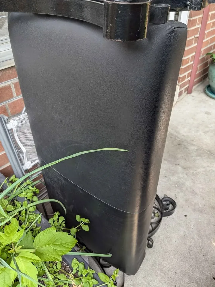 Iron bench with black material cushion🥕 image indicator(4)