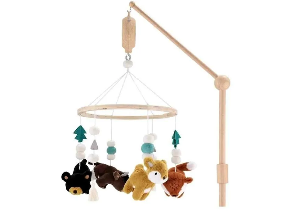 The Peanutshell Wooden Musical Baby Crib Mobile thumbnail