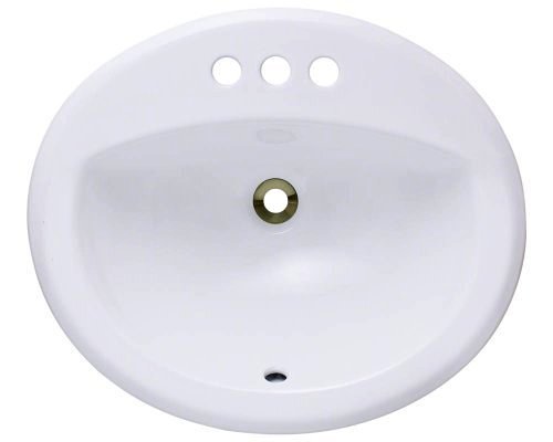 NEW - Polaris P8102OW White Overmount Porcelain Bathroom Sink