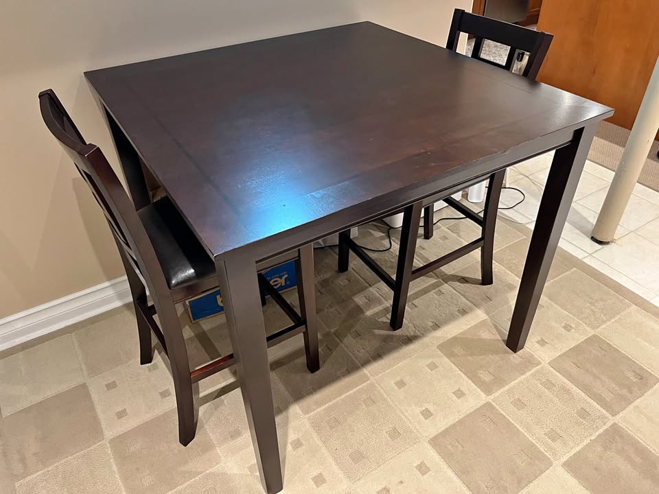 Counter-Height Dining Table with 2 Chairs (Great Condition)
