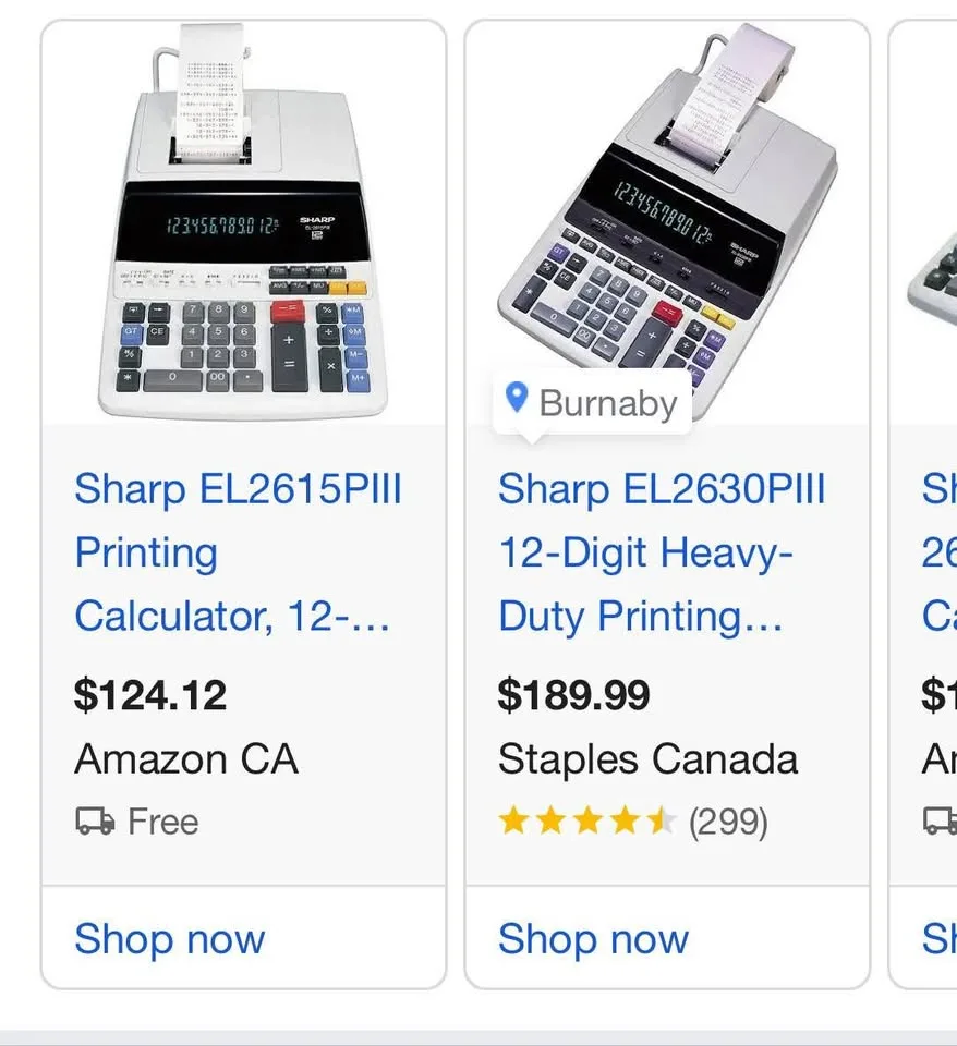 Sharp Printing Calculator image indicator(2)