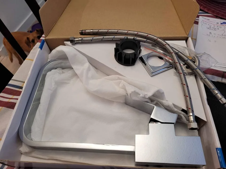 Kitchen sink faucet polished chrome finish new never use for 100 image indicator(2)