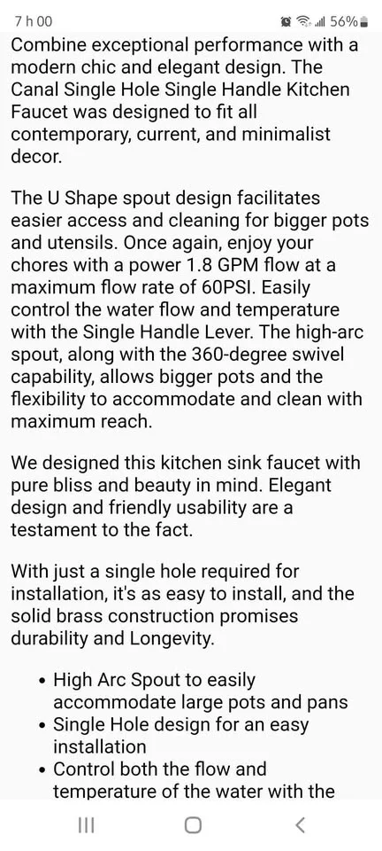 Kitchen sink faucet polished chrome finish new never use for 100 image indicator(3)