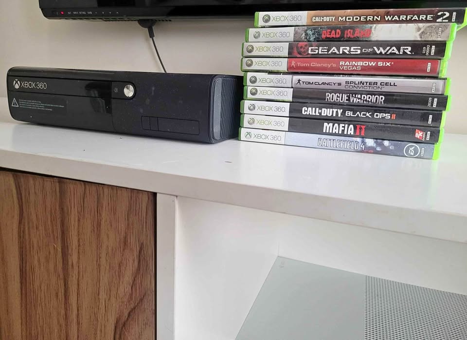 X box 360 with games and 2 controllers