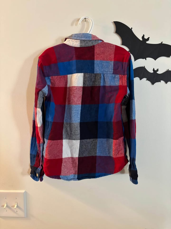 Plaid Kids Shirt - Red, Blue, White Abercrombie Kids Size 9/10 - photo 2