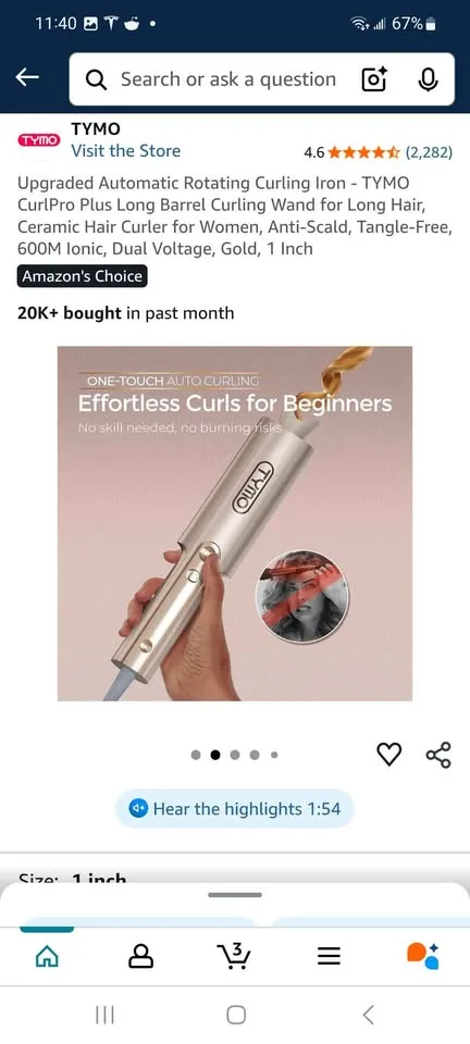 TYMO CurlPro Plus Long Barrel Curling Wand image indicator(5)