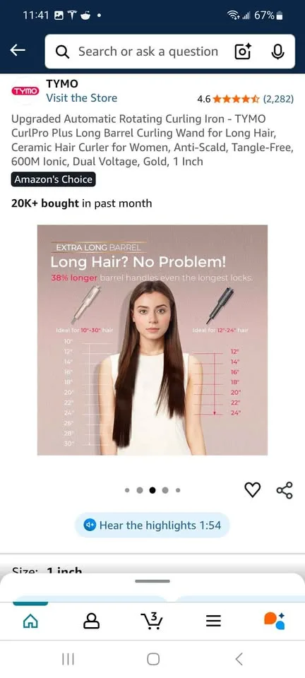 TYMO CurlPro Plus Long Barrel Curling Wand image indicator(6)