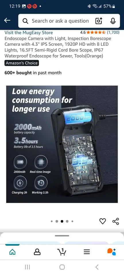 Endoscope Camera with Light, 4.3" IPS Screen, 1920P HD image indicator(6)